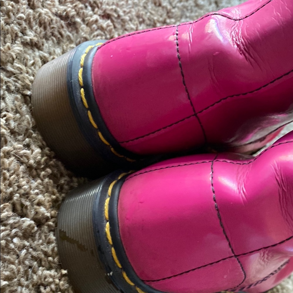 Dr. Martens Hot Pink Patent Tall Boots - 9 - Picture 3 of 6